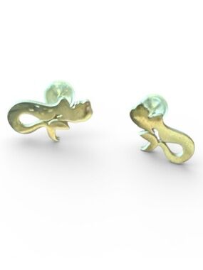 Silver Tone Mermaid Stud Earrings